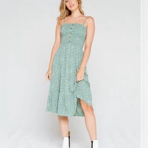 Rip Curl Sage Green Floral Midi Dress